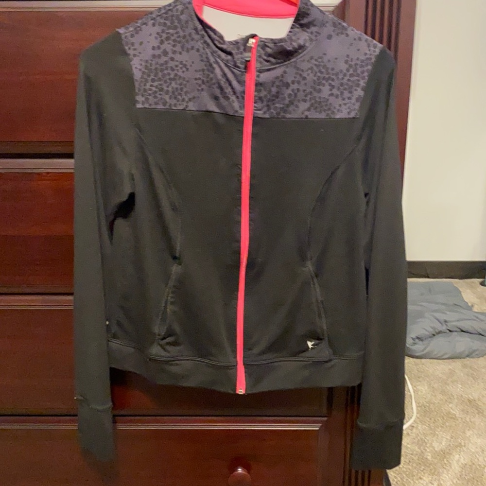 Athletic Black Zip-Up